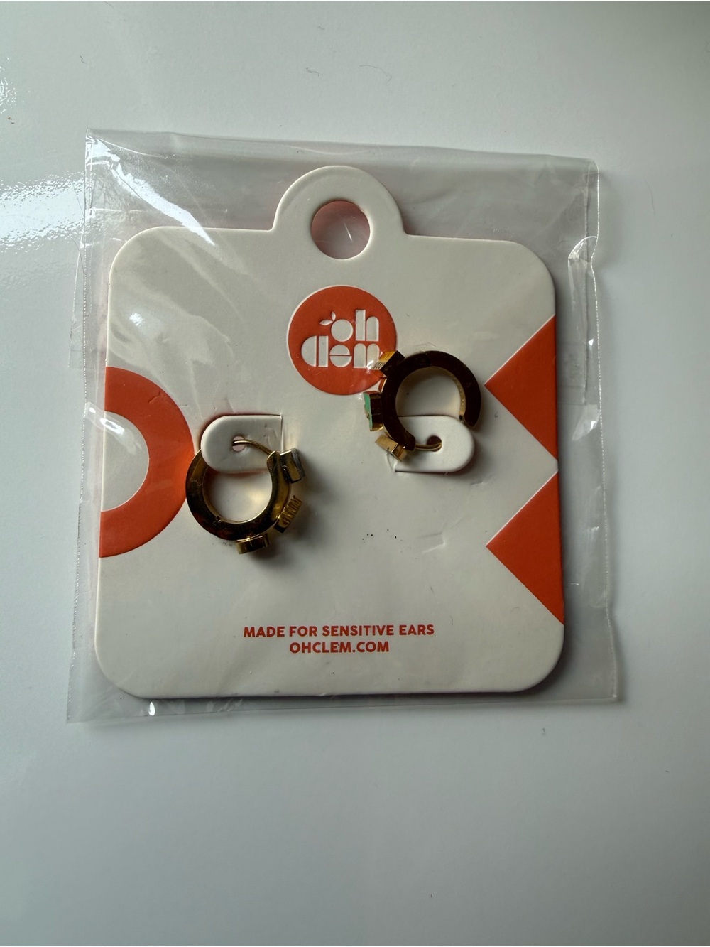 Oh Clem Gold Tone Hoop Earrings for Sensitive Ears NYC themed